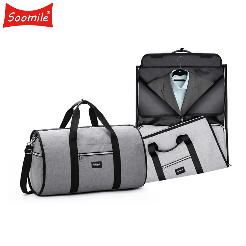 

2018 new luxury duffel bags 2 in 1 Busines travel duffel bag men garment bag for traveling shoulder trip handbag luggage bag