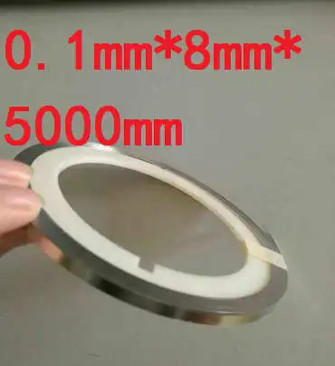 5 м/рулон 0,1 мм толщиной любой ширины 99.96% чистого никеля пластины полосы листы чистого никеля для батареи электрода точечной сварки машины - Цвет: Width 8mm