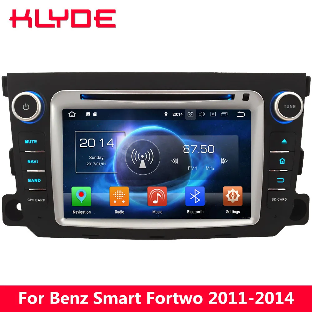 

KLYDE 4G Android 8.0 7.1 6 Octa Core PX5 4GB RAM Car DVD Player GPS Navigation For Mercedes-Ben Smart Fortwo 2011 2012 2013 2014