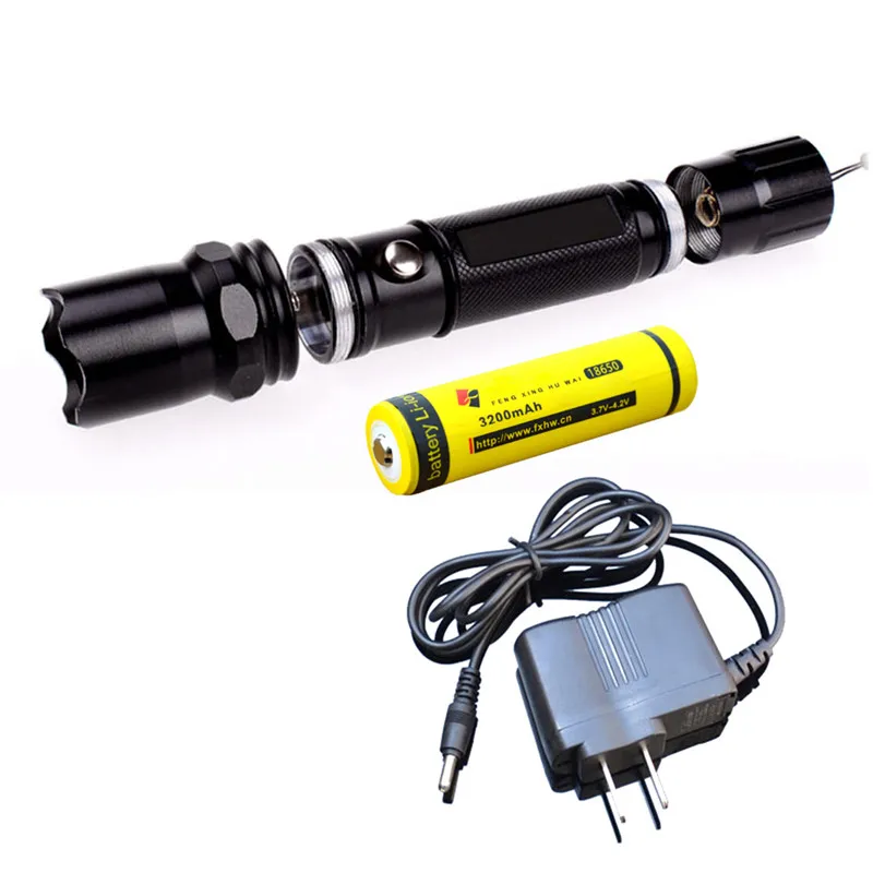 

LED Hightlight 18650 Rechargable LED Flashlight Tent Camping Lamp Hiking Lamp Underwater Lights with 18650 Battery Charger