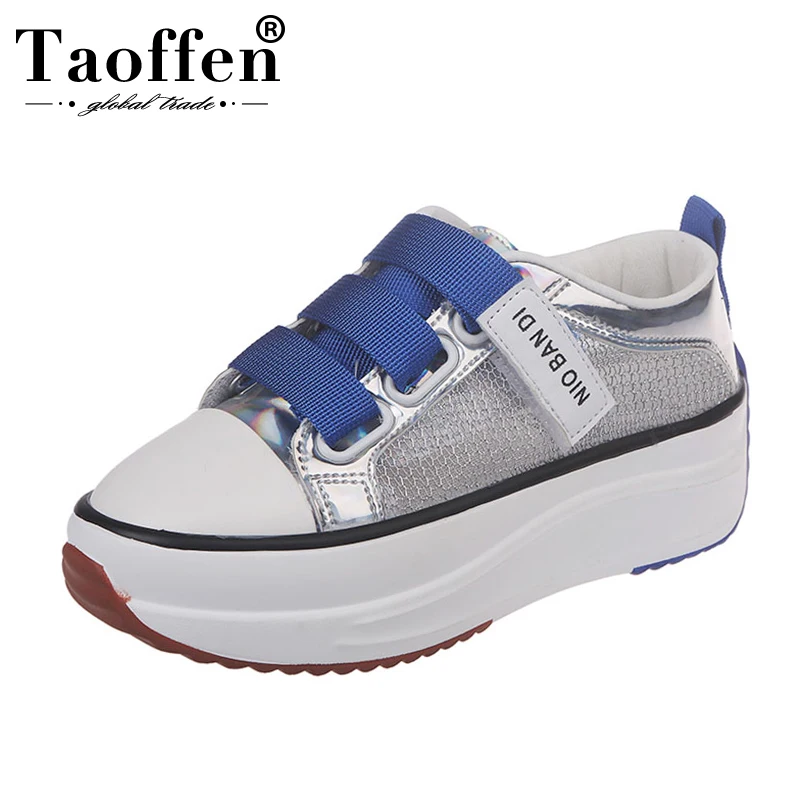 

Taoffen Women Fashion Sneakers New Style Platform Vulcanized Shoes Women Daily High Heel Casual Shoes Street Footwear Size 35-40
