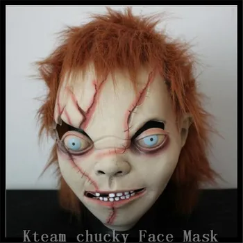 

Free shipping High Quality Halloween Party Creepy Scary CHUCKY Mask Latex Full Head Adult Costume Scy Boy Mask Free size Toys