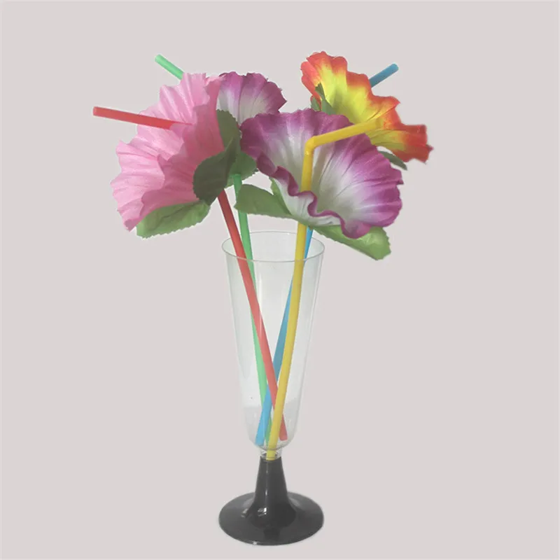 

Leaf Flower Tropical Straws Drinking For Bar Club DIY Drink Birthday Wedding Party Decoration (Mixed Color)