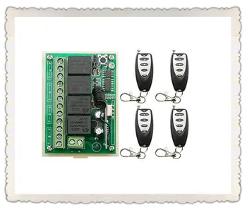 

DC12V 4CH Remote Control Switch Automatic Door Operators Receiver 4 Transmitter Learning code Momentary Toggle Latched 315MHZ