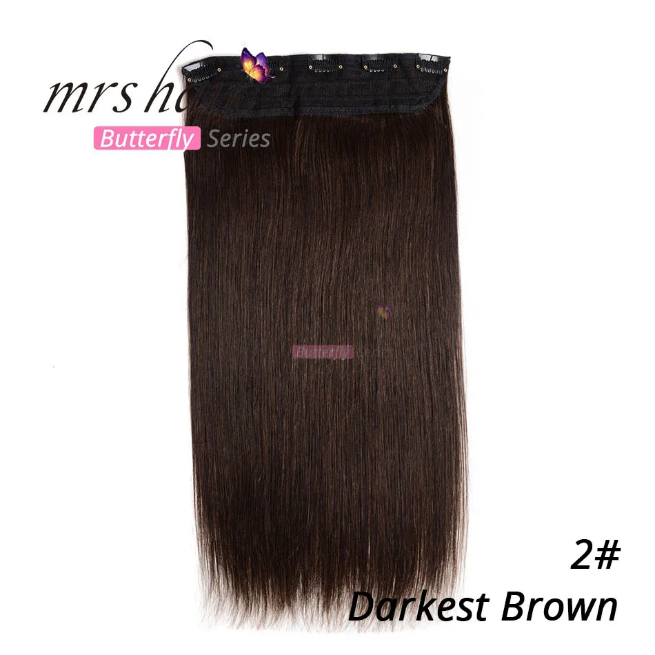 MRS HAIR на заколках, человеческие волосы для наращивания, прямые, 1" 18" 2", натуральные волосы на заколках, 9 цветов,, светлые волосы - Цвет: #2