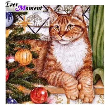 

Ever Moment Diamond Painting 5D DIY Full Square Drill Cat Christmas Picture Of Rhinestone Mosaic Diamond Embroidery Decor 3F1449
