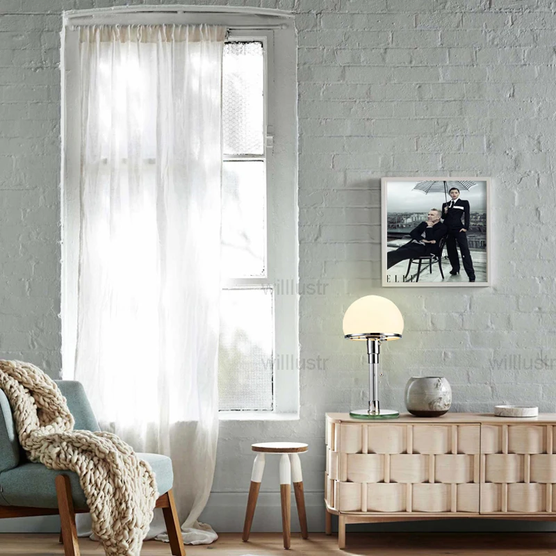 WG24 Bauhaus настольная лампа Вильгельм вагленд дизайн стекло нержавеющая сталь