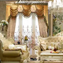 Шторы s для Гостиная кисточки для занавесок 2*2,6 м/3*2,6 м Цветочные украшения окна Шторы Флокирование Европейский затенение мягкая занавеска