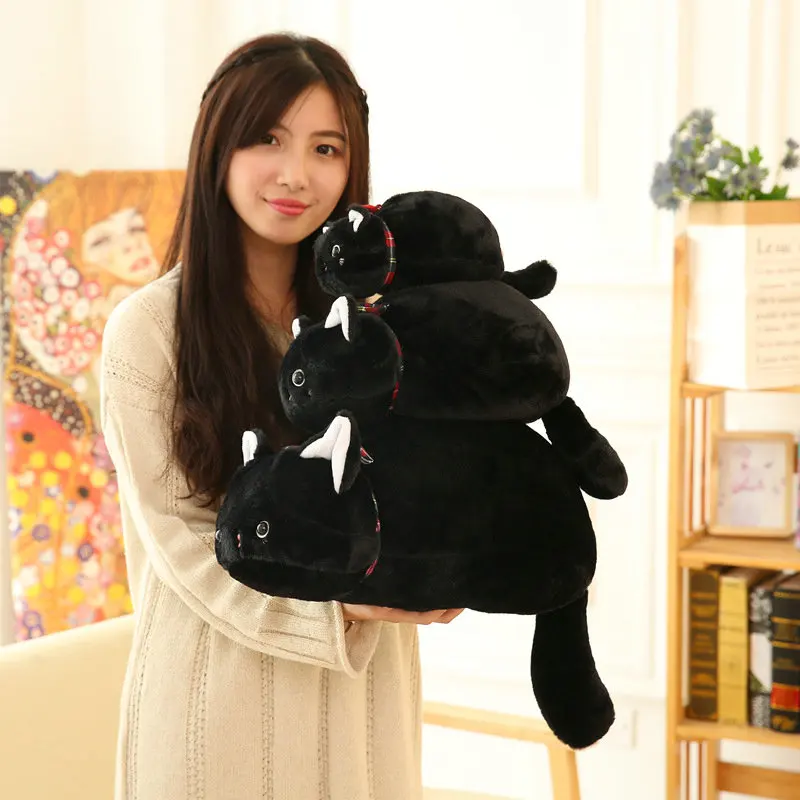 Плюшевая черная кошка игрушка милый мультфильм японский Сан-х Аниме Фигурка куцушита nyanko чучело животных игрушки кошка подушка игрушка для детей