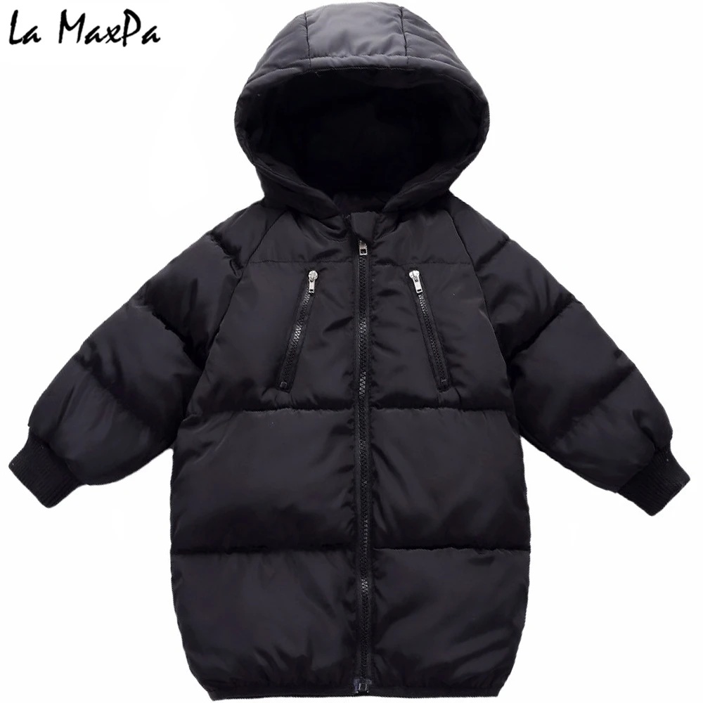 

Winter Long Jacket For Girls 1 ~ 8 Years Green Kids Coat Nice Cotton Parka Boy Autumn Warm Hooded Jacket Children Clothing