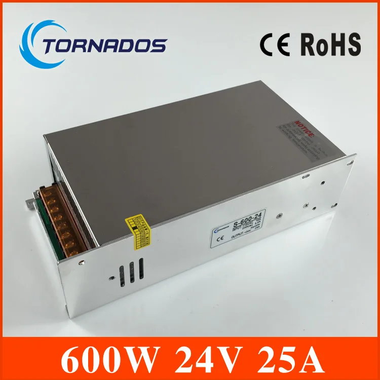

(S-600-24) low noise Industrial 24V 600W ac to dc 24v 25a power supply