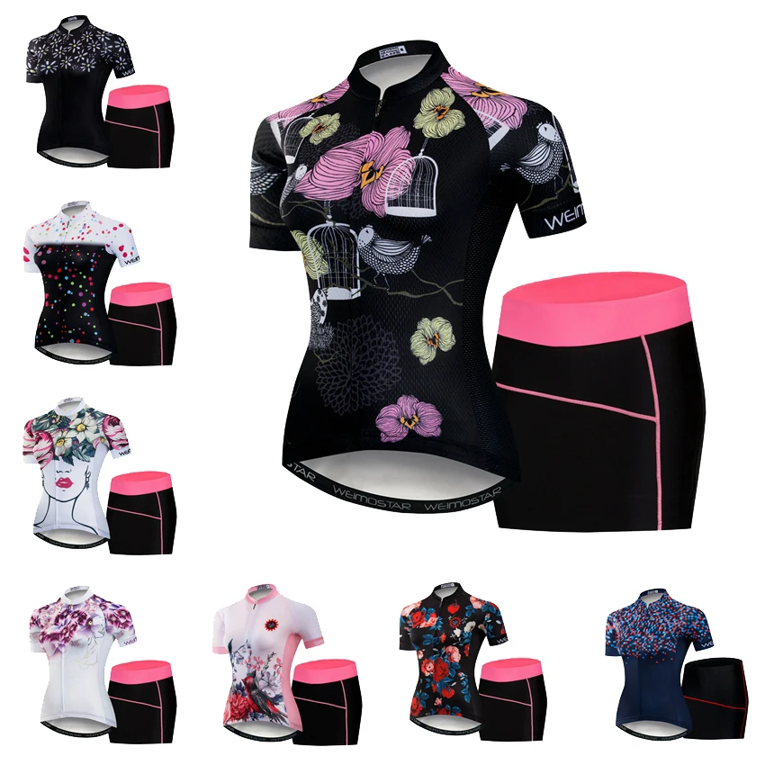 Women Cycling Jersey Gel Pad Bike Shorts Set Mtb Ropa Ciclismo Summer Bicycling Maillot Wear