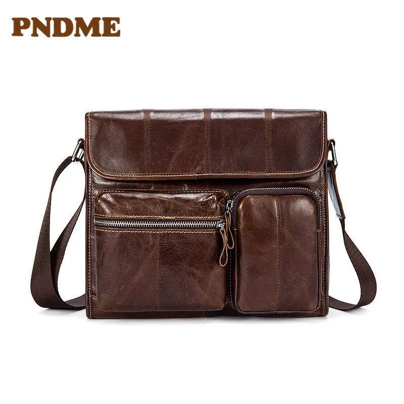 

Leather men's bag retro men's single-shoulder bag large capacity horizontal style clamshell cross-body bag