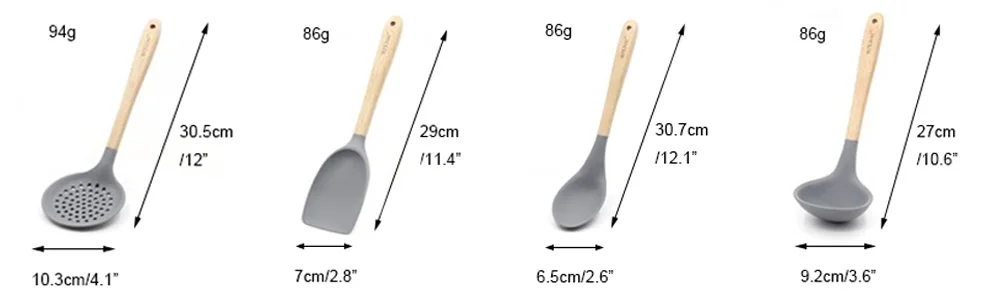 4 шт./компл. деревянная ручка посуда силиконовая Пособия по кулинарии инструменты Кухня ложка Тернер шпатель ковшовый дуршлаг суповая ложка Кухонные принадлежности