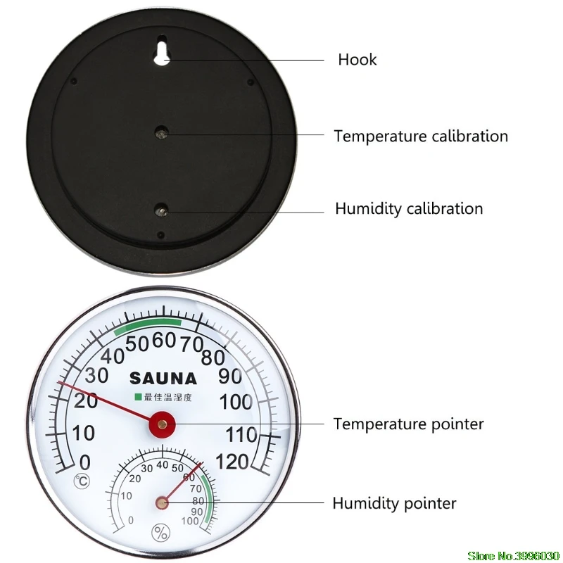 Термометр из нержавеющей стали гигрометр для сауны Температура измеритель влажности