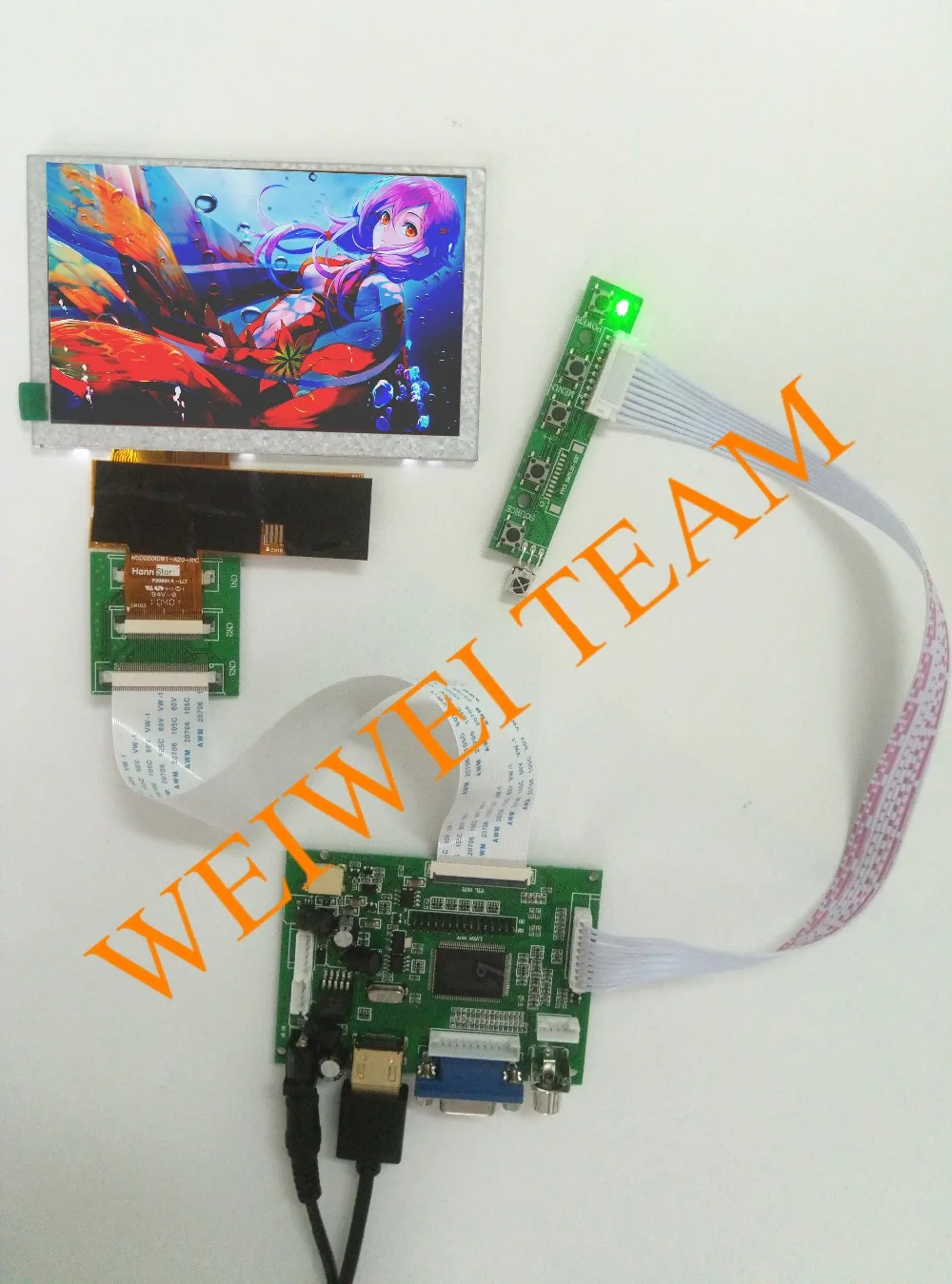  5 inch LCD panel Monitor 800 x480 HSD050IDW1 screen display HDMI + 2AV+ VGA Control drive Board for