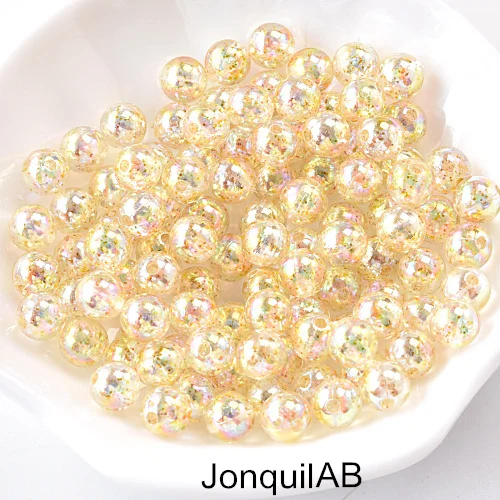 3 размера, 16 цветов, прозрачные цветные бусины для шитья, круглые пластиковые прозрачные круглые жемчужины для рукоделия, ювелирные изделия B1199 - Цвет: Jonquil AB