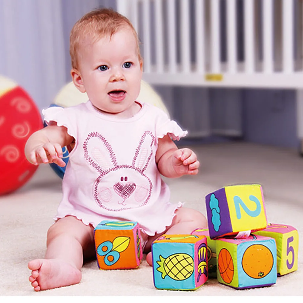 6pcs/set Cotton Baby Building Block Multifunctional Soft Magical Bell Rattle Blocks for Kids Learning and Educational Toys Gifts baby-blocks : image 6pcs/set Cotton Baby Building Block Multifunctional Soft Magical Bell Rattle Blocks for Kids Learning and Educational Toys Gifts baby-blocks