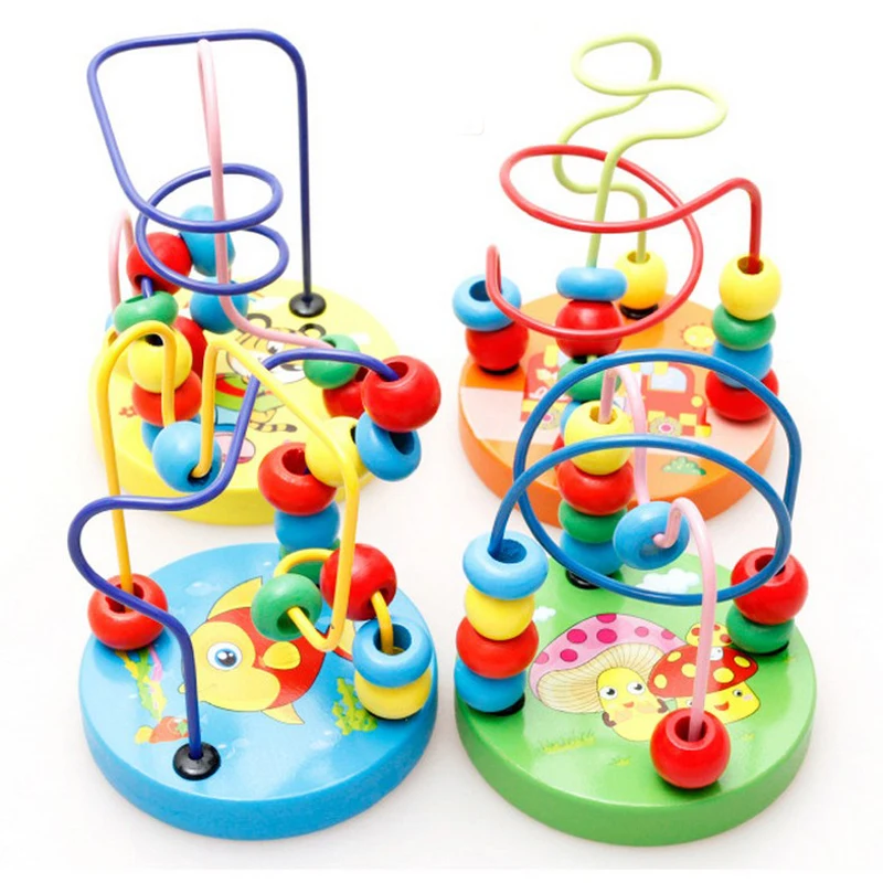 

Kids Wooden Math Board Game Counting Circles Bead Abacus Wire Maze Roller Coaster Montessori Educational Toy Children Board Game