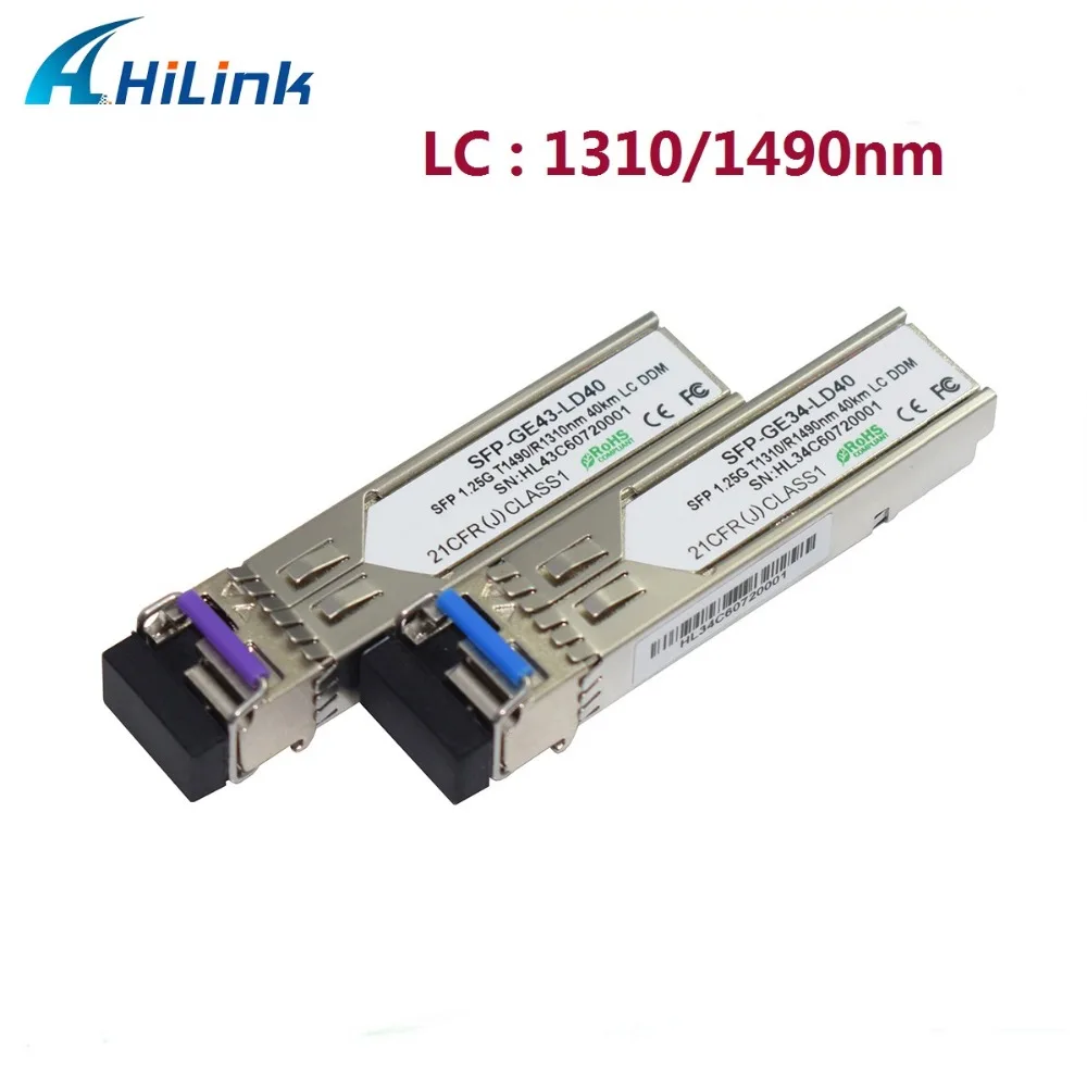 HL-GLC-BX-D/U-40D, 1,25 г bidi SFP 40 км, LC/SC, DDM, Tx1310/Rx1490 Tx1490/Rx1310