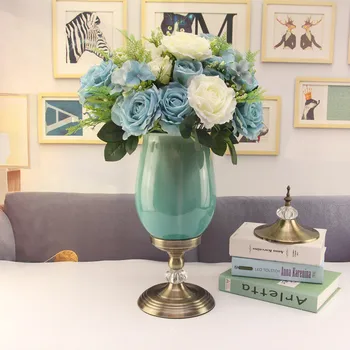 

French Palace Classic Green Ceramic Vase Chinese Arts And Crafts Decor Luxury Fashion Exquisite Flower Vase