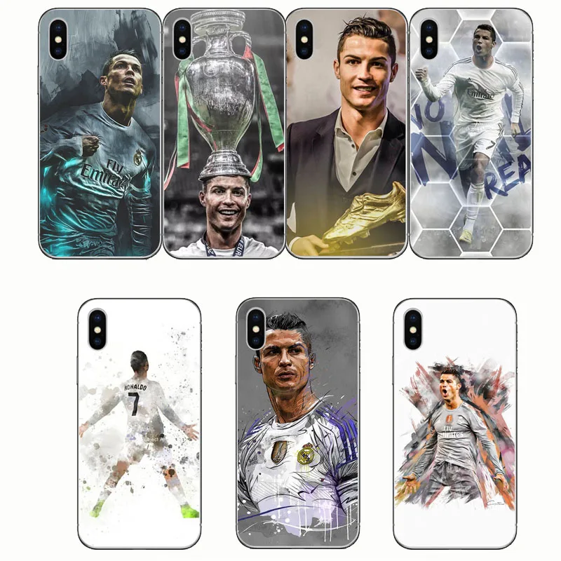 

Soft silica gel cell phone box Football Soccer Cristiano Ronaldo CR7 Phone Case Cover For iphone 7 8 6 X 7 PLUS 5S SE XR