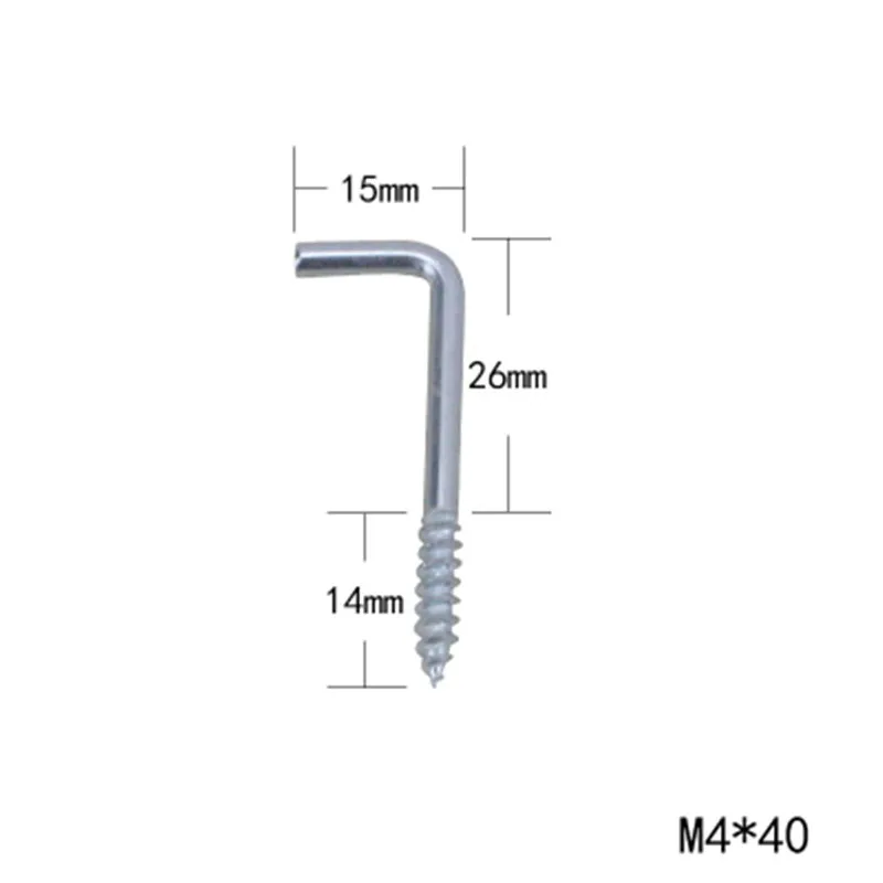 Винтовой крючок под прямым углом, крючок под светильник из углеродистой стали, 7 стилей крючка, L стиль, крючок для овец, аксессуары для рамы, 50 шт