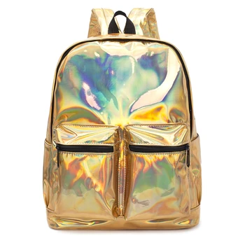 

Women Holographic Hologram Laser Girl Backpack School Bag Feamle Rucksack Travel Bags