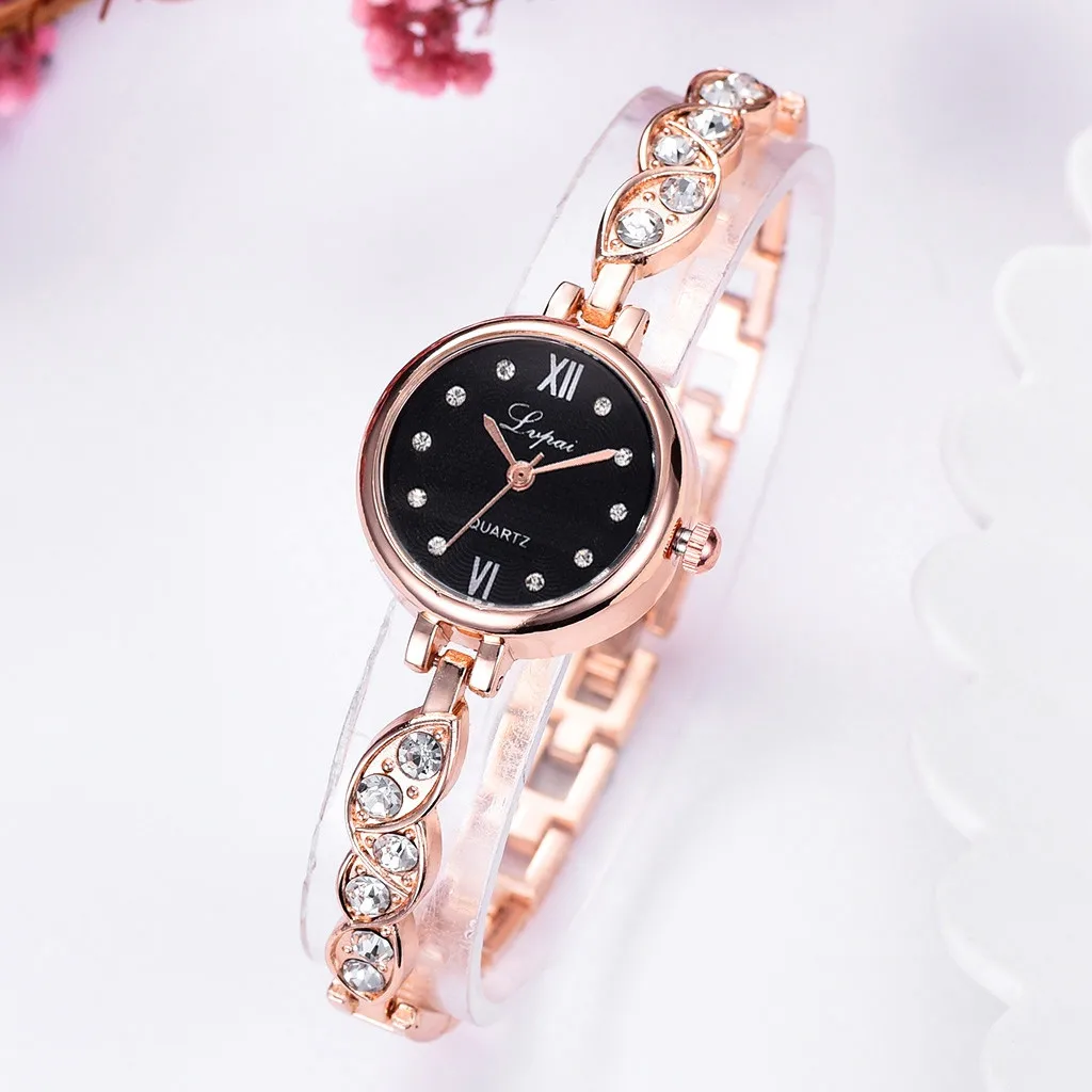Lvpai Для женщин часы Роскошные брендовые Модные женские серебряные часы наручные часы на браслете со стразами часы Нержавеющая сталь женские часы A4