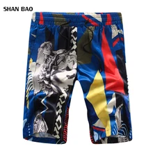 Шорты мужские Новое поступление мужские пляжные шорты летние мужские повседневные тонкие шорты с принтом модная одежда Большие размеры обшитые мужские шорты