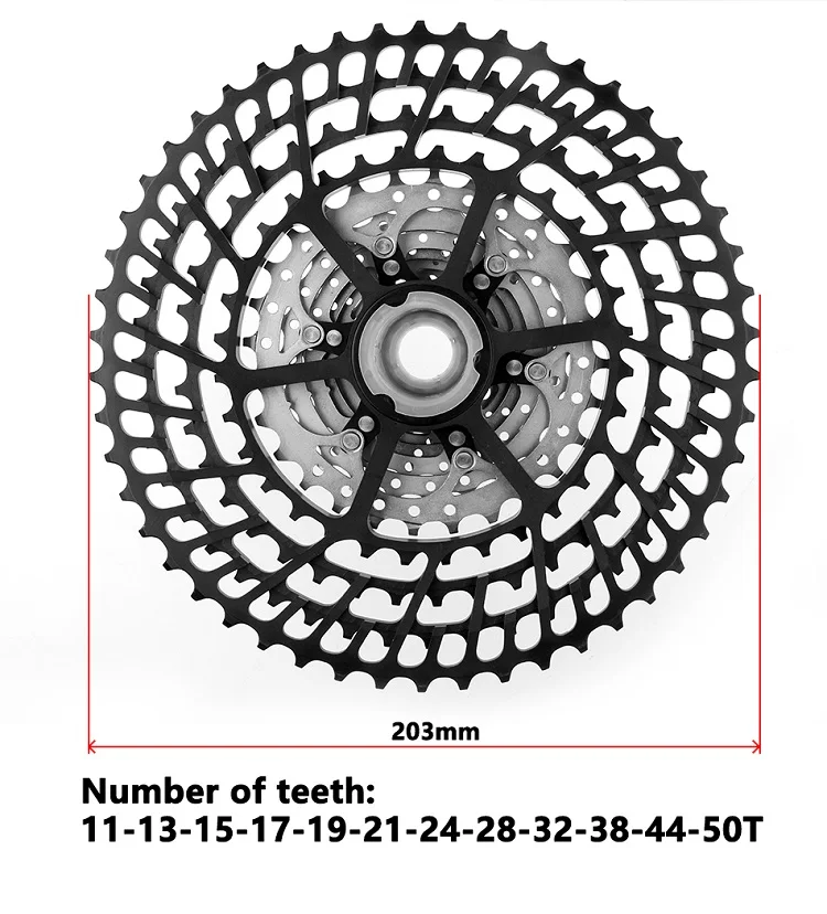 SUNSHINE MTB 12 скоростей кассета 11-50T Сверхлегкая 399 г CNC Freewheel Запчасти для горного велосипеда XTR GX NX