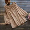5847 Spring Women Top Literary Vintage Ruffled Collar Drawstring Embroidery Cotton Pullover Long Sleeve Loose Shirt Blouse Women 1