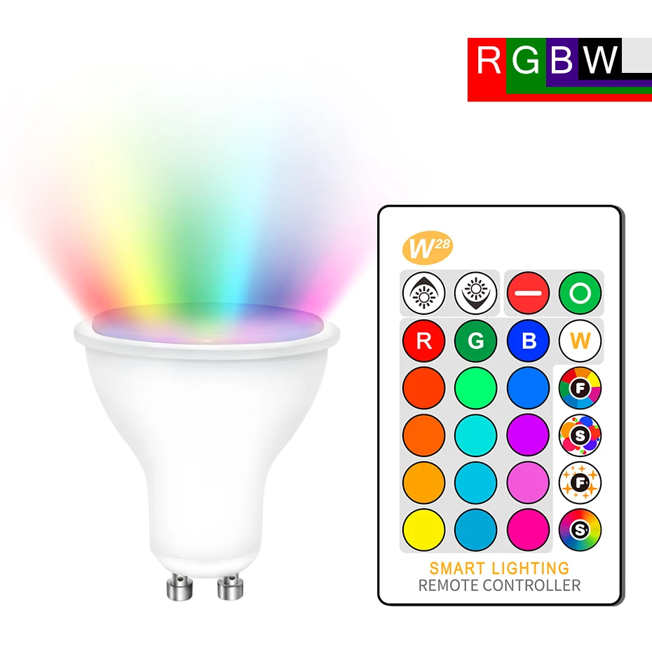 

AC110V 220V 8W Led Bulb Dimmable GU10 RGB Spotlight GU 10 RGBW RGBWW RGB Spot Light Indoor Decoration Remote Control 16 Colors