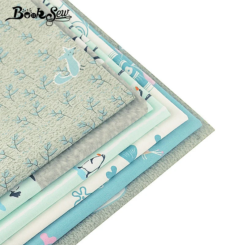 Тканевая саржевая ткань Booksew 100% хлопок дизайн с животными 6 шт./лот 40x50 см домашняя