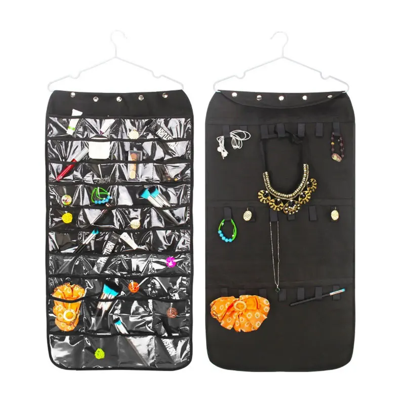 

80 Pocket Loops Hanger Hanging Jewelry Organizer Holder Storage Bag For Organizer Folding Travel Necklace Earrings Ring Bracelet
