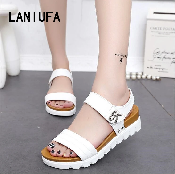 

Summer Women Sandals shoes women Flats Casual Peep Toe Leisure Gladiator dress Sandals women mujer Zapatos Plus Size 35-40 #284
