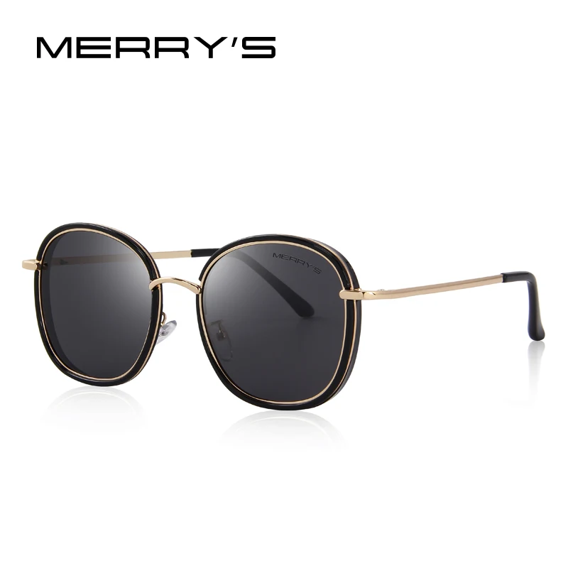 MERRYS Дизайн Женские поляризованные солнцезащитные очки модные солнцезащитные очки металлические дужки УФ Защита S6108 - Цвет линз: C01 Black