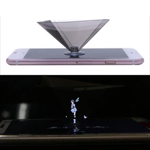 OOTDTY 3D Holographic Projector Pyramid Display With Sucker For 3 5 6Inch Smartphone