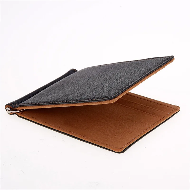 

Hot Saleing 2016 Men Wallet Short Skin Wallets Purses Fashion Synthetic Leather Money Clip Sollid Thin purse male leather