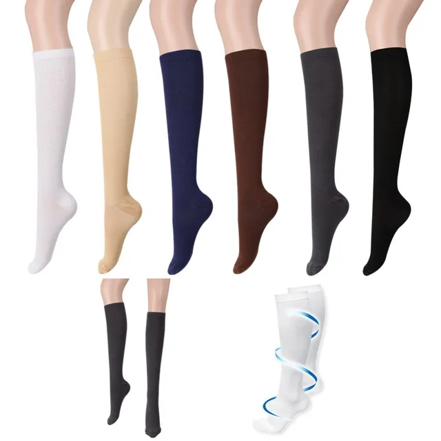 Men Women's Anti-Fatigue Knee High Socks Compression Leg Support Socks 1 Pair Hot!