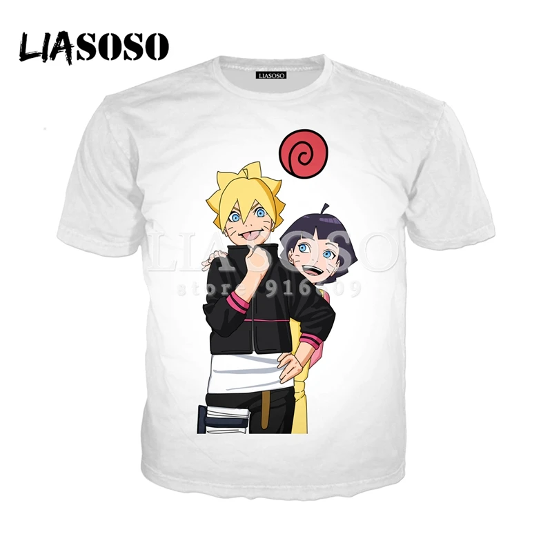 LIASOSO NEW Anime Uzumaki Boruto Himawari Hinata Naruto 3D Print T ...