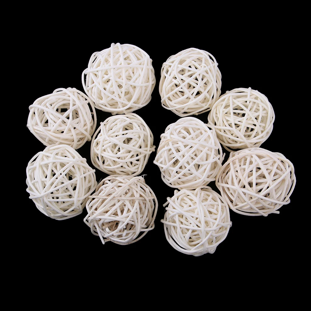 30Pcs Natural Rattan Vine Ball Christmas Tree Embellishments Wicker Rattan Ball 5cm for DIY Crafts Garniture Home Wall Ornament