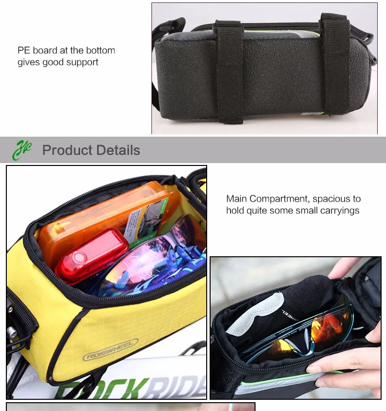 Excellent 5.5 /4.8 /4.2 Inches Front Roswheel Bike Frame Bag Cell Phone Case Cycling Pouch Touch Screen Mtb Bycicle Bicycle Basket 12496 5