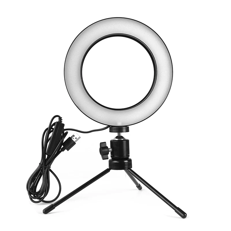 Tycipy 20 см селфи кольцо свет LED фотография 3200 5500K 5W USB фото камера видео стол мини