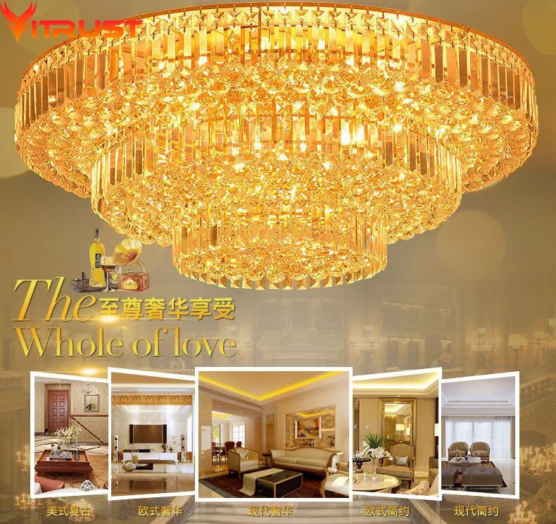 Хрустальные потолочные светильники, светодиодный, Роскошные, золотые светильники, для гостиной, дома, современное освещение, lampara techo luzes de teto avize Luminaria