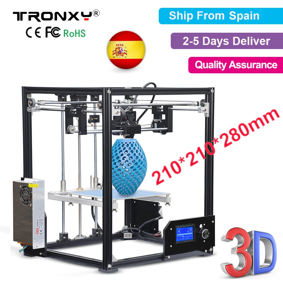 

Tronxy i3 3D Printer kit Printing Size 210*210*280mm High Precision Metal Desktop Printer Easy Assembly X5 Tronxy 3D Printer DIY