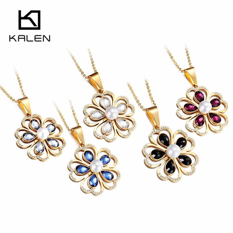Комплект из колье и серёг нержавеющей стали|jewelry sets for women|flower jewelry setjewelry |