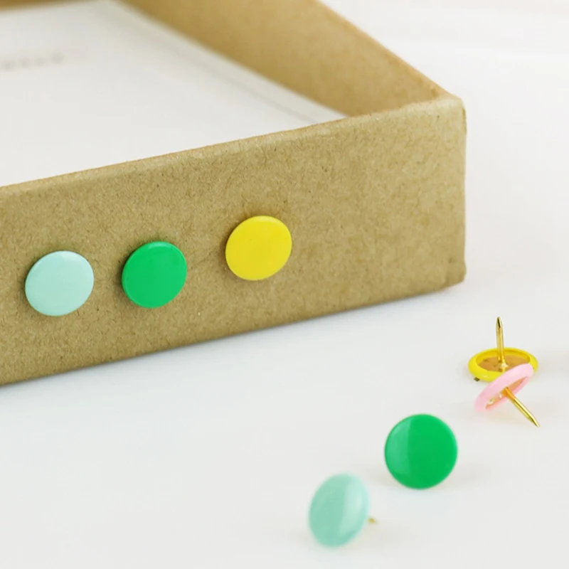 

Little Candy Color 50pcs/Set New Office Thumbtacks PushPins Plastic Pin Office School Supplies Wall Nails Photo Wall
