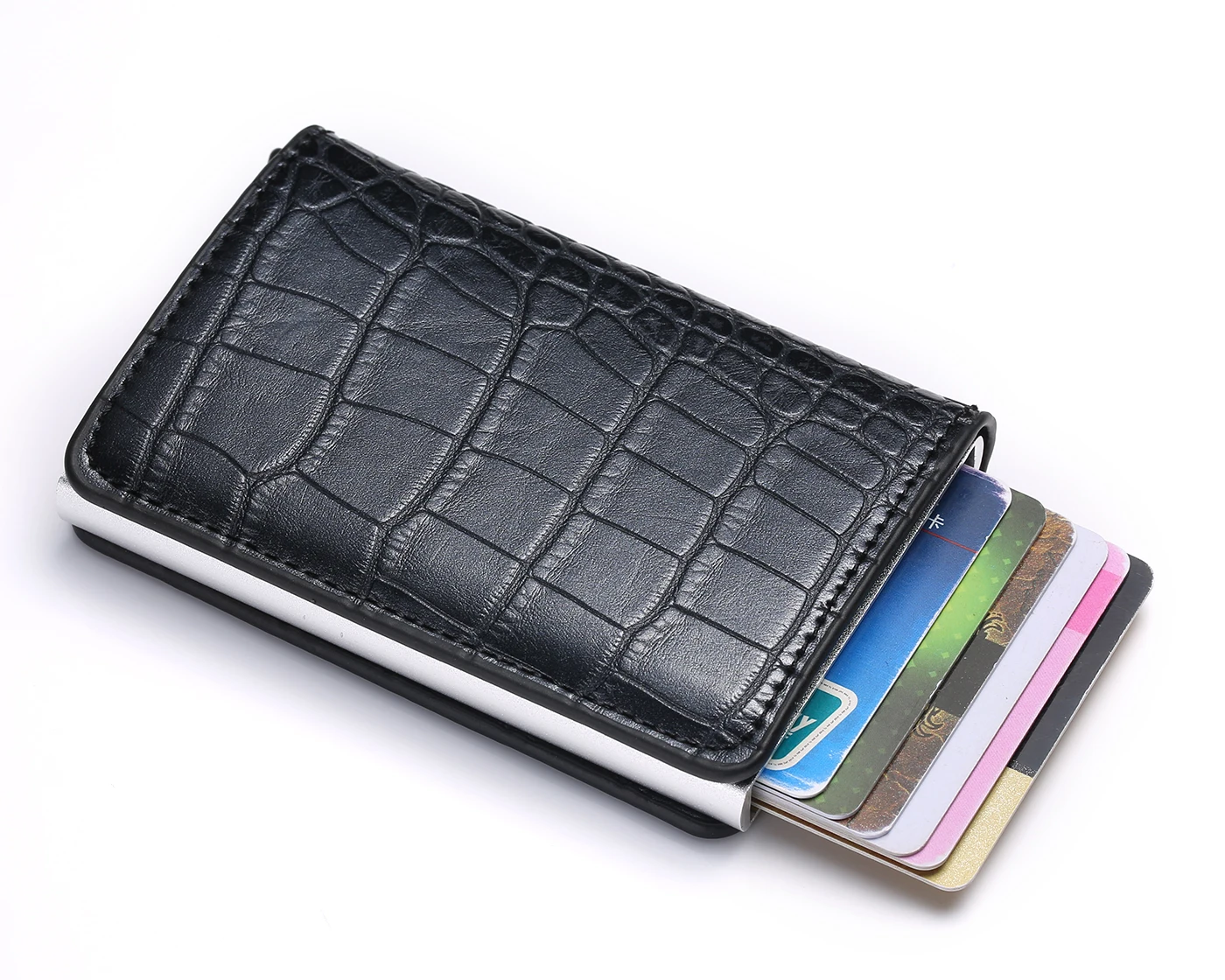 Bisi Goro унисекс кредитный держатель для карт, блокирующий карточный кошелек, RFID карбоновый держатель для карт, алюминиевый тонкий короткий держатель для карт, ID, Прямая поставка