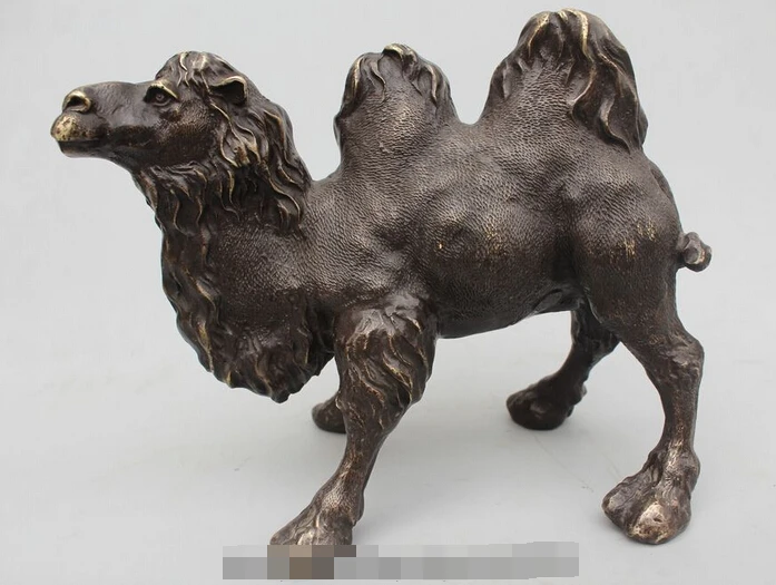 

007000 12" Art sculpture Bronze Copper Feng Shui Lucky llama oont Bactrian camel Statue